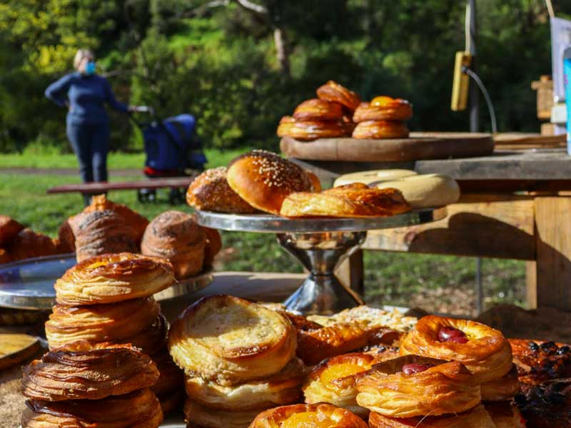 Pastries, sunlight, outside, yummy