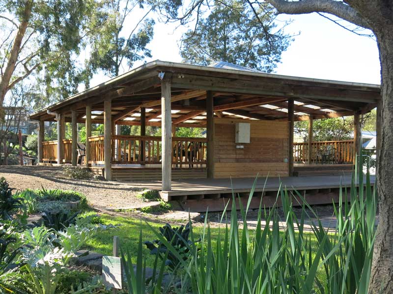 Outdoor space, wooden structure, open air