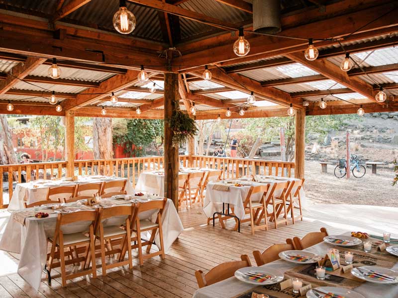 long tables, wedding, outdoor undercover